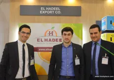 The El Hadeel (Egypt) team: Mohamed Elmoghazi, Managing Director (l) and Mohamed Elbialy, General Manager(r) with another colleague, the company offers oranges, pomegranates, grapes, onions, potatoes and dates