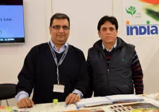 Sumit Saran (SCS Group) with Vinod Kumar Kaul (Deputy General Manager) of Apeda at the Indian Pavilion
