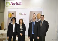 The team of Perlim promoting the apples and walnuts.