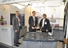 Pierre and Benoit Janny from Janny MT with a customer Torlein Naa Helle promoting their solution for storage and hermetic transport.