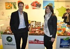 Stéphane Decourcelle and Mélanie Planchon from Les Fruits Rouges promoting their French berries