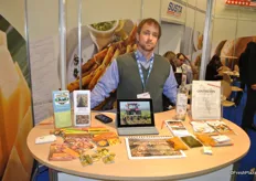 Steven Pope from Ham Produce promotes the sweet potatoes