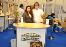 Diana Ramirez and Steven Ceccarelli from Farm Fresh Produce promoting their sweet potatoes