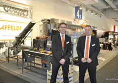 Alexander Bannach and Ralph Mantwitz for Affeldt, Germany. They are standing in front of their machines.
