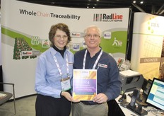 Carol Golsch and Todd Baggett from RedLine Solutions. They have a new system, which is eideal for the bin inventory. When growers use their bins for harvesting, they can print already labels on the bin, when they start harvesting. In this case only the bin needs to be scanned, and all the information comes out directly. This saves a lot of time, instead of haveing to fill all info manually on a form and then into the computer. This product will be available in the fall. Besides Red Line Solutions is a proud winner of Frost & Sullivan Best Practices Awards 2014