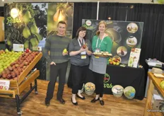 Kevin Moffit, Cristie Matter and Hilary Finch from Pear Bureau Northwest, promoting pears within salads.