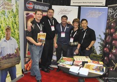 The team of Northwest Cherries. The cherry season looks promising, as the weather has been very favourable. If the weather keeps favourable they expect to ship 20,000,000 20-pounds boxes of cherries. June will probably be a big demand, as California is short this year.