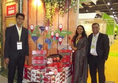 Kalpesh Khivasara, Purnima Khandelwal and Pankay Khandelwal at INI Farms promoting pomograntes and arils from India.