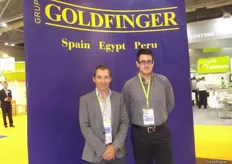 Alberto Torres and Luis Miguel Lavado at the Goldfinger stand.