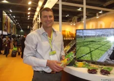 Richard Burke at LeaderBrand Produce from New Zealand. The company has a new line in shrink wrapped veg which has been going to the Asian market for a year now, it has a shelf-life of one year at ambient temperature. The range is mainly sweetcorn beetroot and potatoes aimed at the high end consumer.