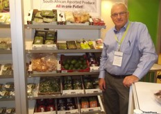 John Kowarsky fro Afrex Trading, presenting his mixed pallet to the Asian market. His target market is the food service industry and high end supermarkets.