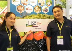 Sabrina Wu of Production Dept. with Bob Li, Sales Manager of HSB Asia, the Asia company of Sun-Belle Group Chile S.A. - Shenzen, China