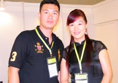 "Tom Bi (Sales Manager) and Catherine Shao (Sales) of Land Produce, using "Red Dragon" as their brand - Shandong, China"