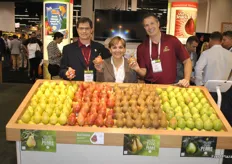 Francesco Sicherle, Betty Arellano Casanova and Jeff Correa from Pear Bureau Northwest. It is the third largest crop this year, so it is a case of waiting to see what the price will do.
