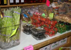 Asparagus, blackberries, strawberries, grapes...