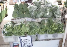 Collards, or Marrow-stem kale leaves, are very popular in the US