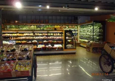 A limited but well displayed range of fruit and vegetables.