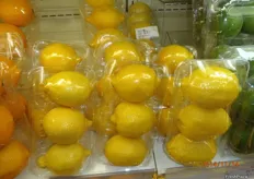 Three lemons packaged, lemon are the 'next big thing' in China. They are becoming very popular for heath benefits and adding to a glass of water or an alcoholic drink.