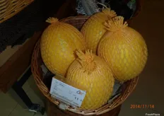 Pomelos in a traditional basket.