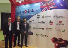 Many comapnies were represented at the New Zealand stand. Here from right to left Alan Pollard - PipFruit New Zealand, Gavin Ross - Plant & Food Research NZ and Jason Walkler - BBC Technologoes.