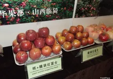 Fuji apples individualy in plastic.