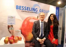 Eric Van Der Zweet (sales manager) and Francesca Gentilini from Besseling Group bv. The Dutch company specialises in controlled atmosphere storing tecniques and cold storage plants.