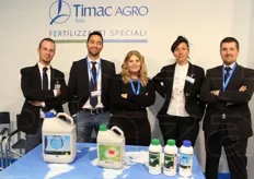 Denis Nicolato (technical sales engineer), Fabio Tressino (technical sales engineer), Chiara Barbieri (marketing manager), Laura Zattin (selection manager) and Moreno Basilico (sales manager) from Timac Agro Italia spa.