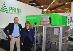 Jan Strijbos of Prins Verpakkingstechniek shares the stand with Nadine Barsch of Barsch Horizontale Verpackungsmachinen, who presented this packaging machine.