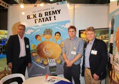RTL Patat and Terrapoint together in a stand for the first time. This year, Terrapoint stopped sorting and packaging potatoes and onions, with RTL Patat continuing all of the company's activities. The name Terrapoint is retained. Left, Daan Dees of Terrapoint and right, father and son Remy and Rik Tanghe.