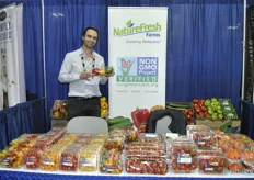 Danny Dib from Nature Fresh Farms shows the organic peppers. This item becomes more popular and important.