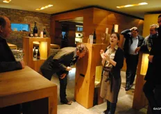At the pillars, customers can taste, feel, smell, see and hear the wine. Very different from wine on a shelf.