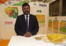 Janardhan Swahar from Y Cook was at the exhibition with some his products - sweetcorn, potatoes and cassava. These vegetables are specially packed using no preservatives and have a shelf-life of one year and require no cooling.