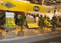 Bananas, pineapples and melons on the Fyffes stand.