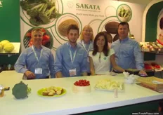 The team from Sakata were in Berlin to promote the latest varieties. Andy Chamberlain, Dave Samuels, Kate Smart, Marjan Crvenkovski and Mehran Hojabr.