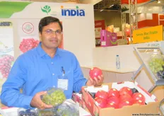 Marketing Manager Rajendra Deore of Seven Star Fruits (India), exports to UK, Sweden, Germany, Belgium, Holland, Singapore, Hong-Kong, Malaysia, Indonesia, Vietnam .. major products are mangoes, grapes and pomegranates