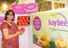Ms.Binal of Kay Bee Exports (India), specializes in Indian pomegranates, mangoes and vegetables like okra, baby corn and chilli peppers