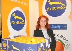 Touria Bouloulad of Domaine ElBoura (Morocco), the company is 100% integrated, the fruit is grown in their own orchards and packed in their own packing station