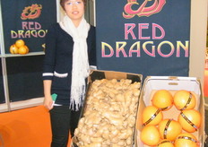 Catherine Shao (sales dept.) of Land Produce - China, products are garlic, ginger, apple, pomelo, chestnut,carrot,shallot, onion, broccoli, cauliflower, snow pea, pear, orange and many more.