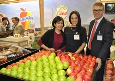 Marizel Aguirre, Danelle Huber and George Smith from the Washington Apple Commission