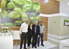 Avinoam Zafrin, Iris Zarfin, Berto Levy and a grower of their fresh herbs from Gaia