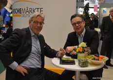 Mike Port (right) from Port International GmbH represented his company at the Fruit Logistica 2015. He supplies his customers the whole year round with fresh fruit and vegetables from Europe and overseas.