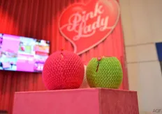 A 'sock' for your apple to prevent it from getting cold, promoting Pink Lady at the same time.