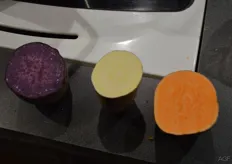 Purple, white and orange sweet potatoes…