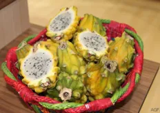 yellow pitahaya, an unusual product to look at, and edible too
