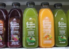fresh vegetable juices in differente varieties