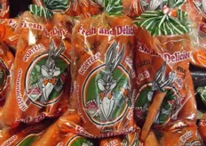 Pre-packed carrots with Bugs Bunny on the pack, this was the pre-pack with a popular character on it.