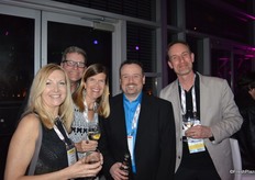 Susanne Bertolas and Karen Brux from Chilean Fresh Fruit Association. Second from left is Jim Czenze from van Meekeren Farms, together with Jason Sharpe from Colemans and Michael van Meekeren from van Meekeren Farms.