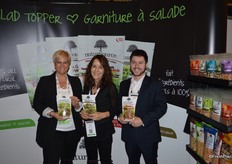 Sari Katz, Trudi and Mitch Oberfield with naturSource, showing their new salad toppings.