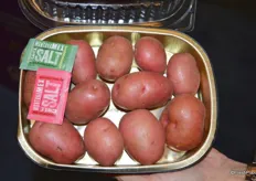 A new product from Fresh Solutions Network: microwaveable potatoes for two, complete with seasoning.