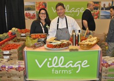 Helen Aquino and Chef Darren Brown from Village Farms. Chef Darren sampled some of his recipes